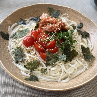 夏にサッパリ！冷麺風ひやむぎ